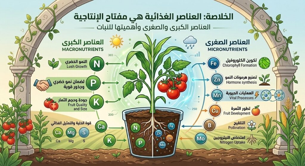 العناصر الغذائية التي يحتاجه النبات 